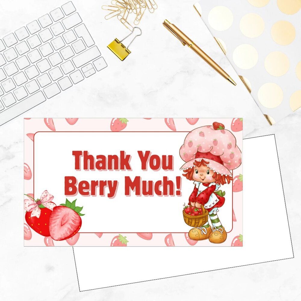 50 Pack  Thank You Cards Strawberry